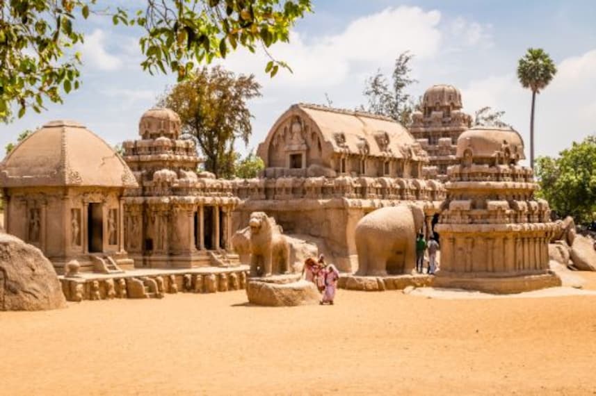 Mahabalipuram Pancha Rathas Landscape Image